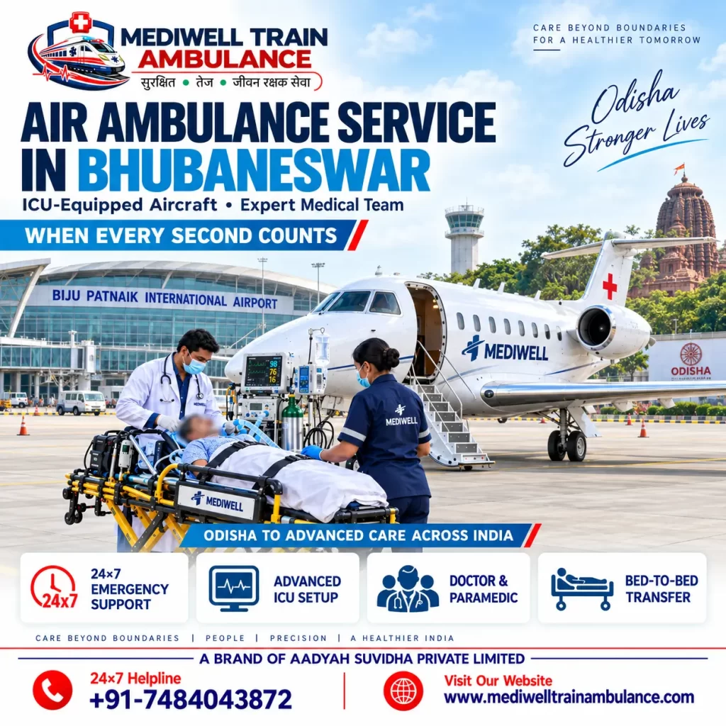Mediwell Air Ambulance Service in Bhubaneswar